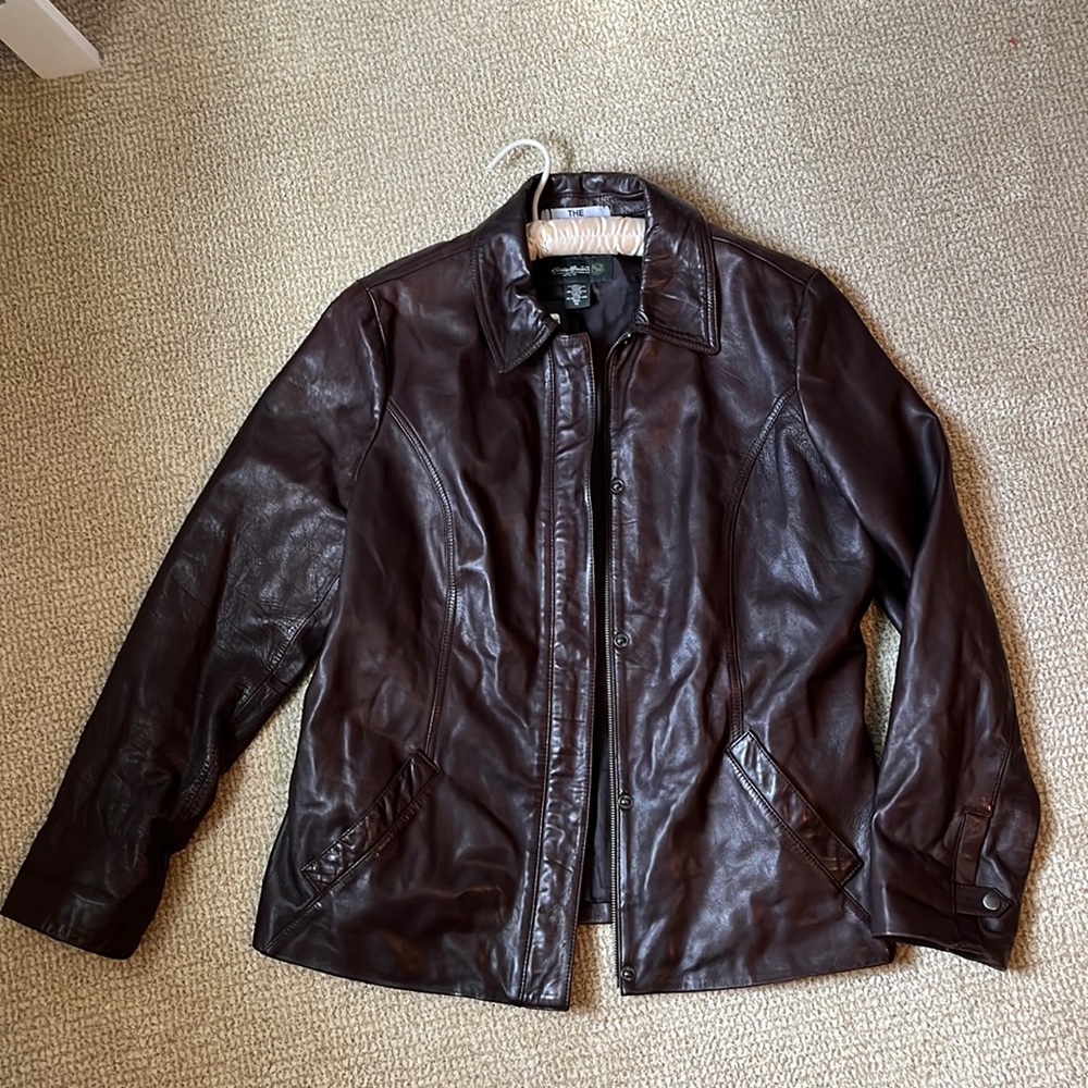 Vintage Eddie Bauer  brown leather jacket